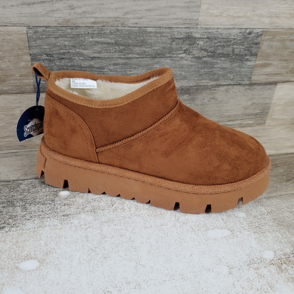White Mountain Toree Womens Platform Ankle Bootie Sz 9 M Chestnut Lined Boots